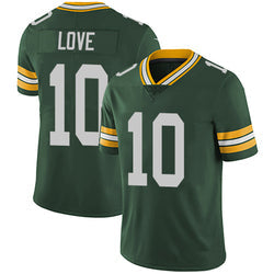 2023 Green Bay Jerseys JD Love #10 Stitched USA American Football Shirts Sport Top VP Limited Jerseys Dropshipping - Green White