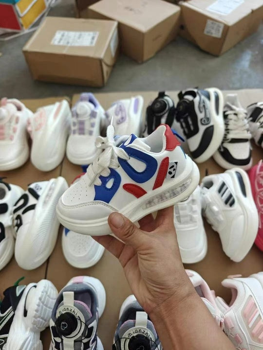 Children's Sports Shoes Boys and Girls Casual Shoes Breathable Mesh Surface Rotating Button Fashion Children's Shoes Wholesale