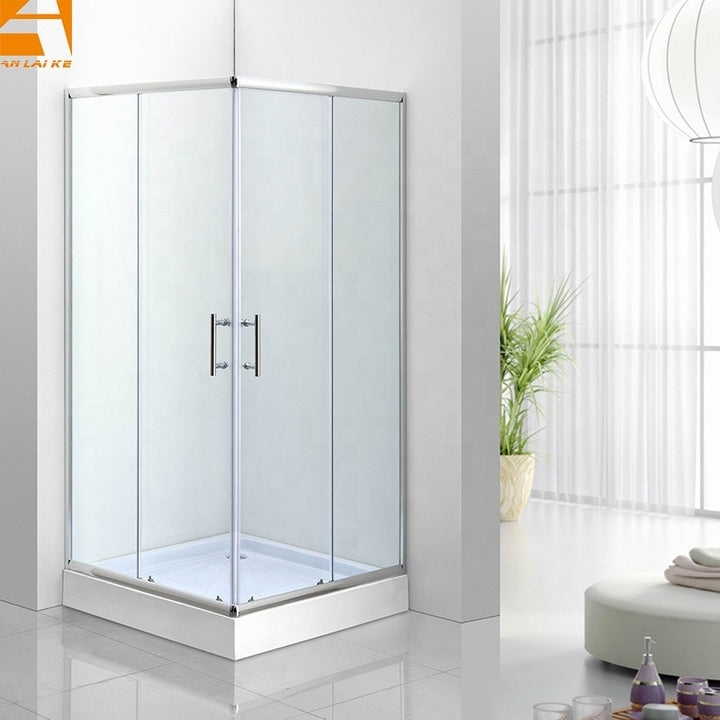 Cheap Square Bathroom Shower Cubicle KF-2301B Tempered Glass Shower Enclosure with Base Sliding Door Aluminium Alloy Frame