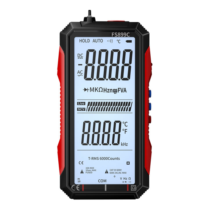 Super Full Screen Rechargeable 6000 Counts Auto-ranging Digital Professional Multimeter Easy to Read Easy to Operate