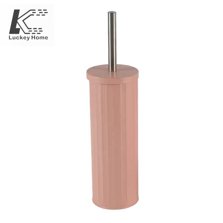 Customizable Pink 3L Foot Pedal Bin - Includes Toilet Brush, Metal Lid for Multi-Room Use