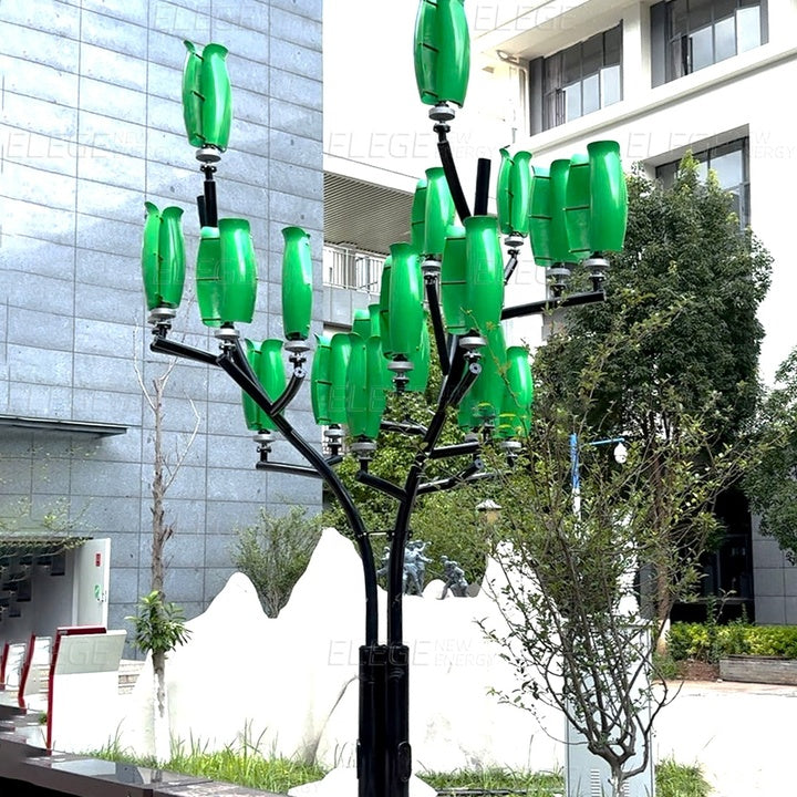 Premium 1KW Vertical Axis Wind Tree Turbine 1000W Windmill Generator 12V Output CE Certified Zero Carbon Emission Power System