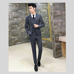Men's casual suit Male groom coat men's suit men's suit three - piece setMen's evening dress