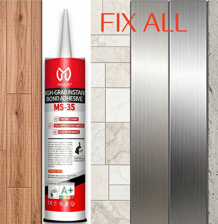 MS-35 Ultra-Strong Grab High Strength Instant Bond Adhesive High Tack Fast Curing Glue MS Adhesive for DIY Woodworking