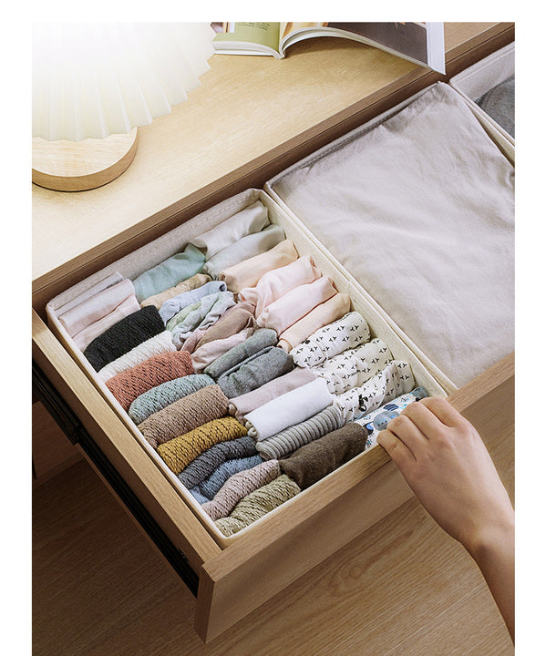 3 Pack Drawer Organizer Grey Storage Bins for Closet Baby Clothes Baby Underwear Bra Cabinet Organizers Sock Storage Box