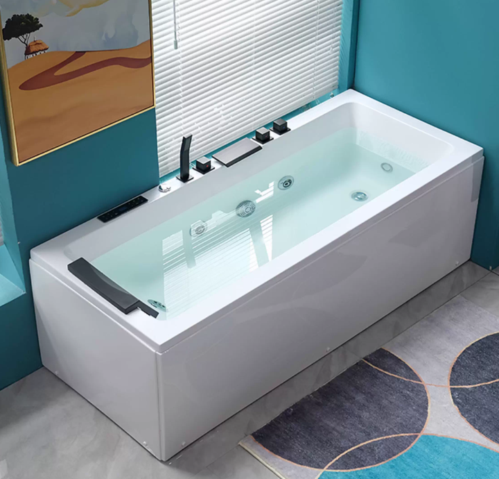 Japanese Acrylic Rectangular Bathtub Small Apartments Modern Freestanding Soaking Constant Temperature Deep Surfing Massage