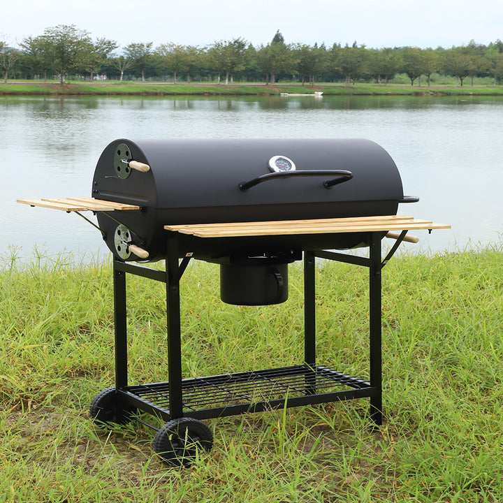 Easy to Clean Trolley Smoker Grill Outdoor Durable Collapsible Charcoal Bbq Grill