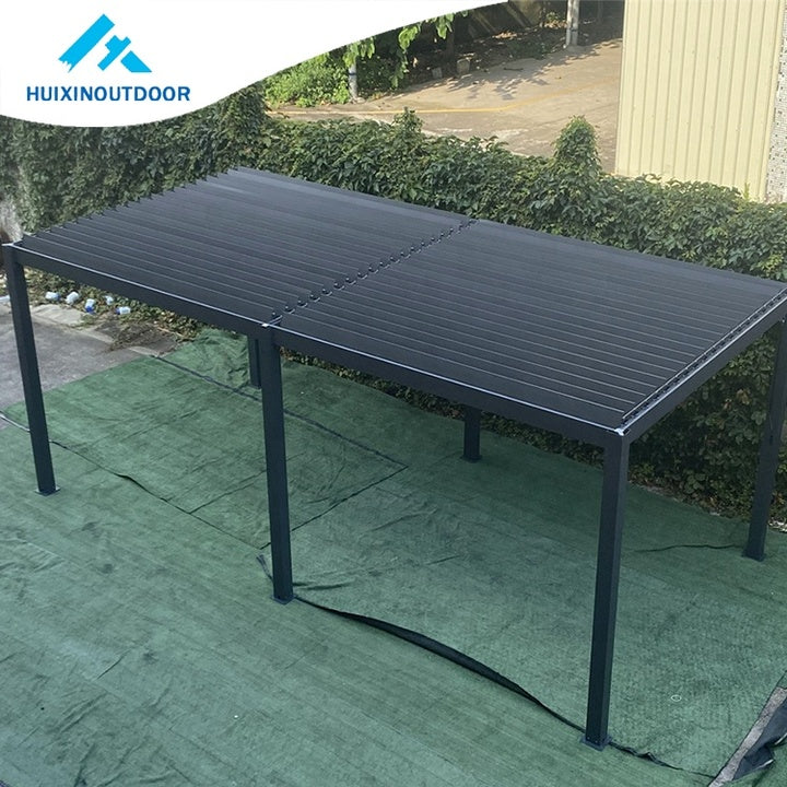 Manual Exterior Terrace Awning Pavilion Aluminum Canopy Panel Louvre Kit Gazebos Waterproof System Outdoor Cover Part Pergola