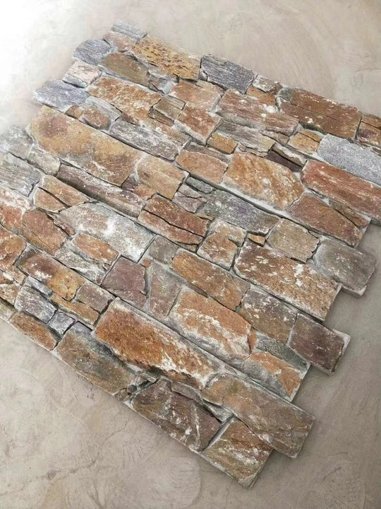 Outdoor Exterior Rusty Slate Natural Stacked Stone Veneer Wall Cladding