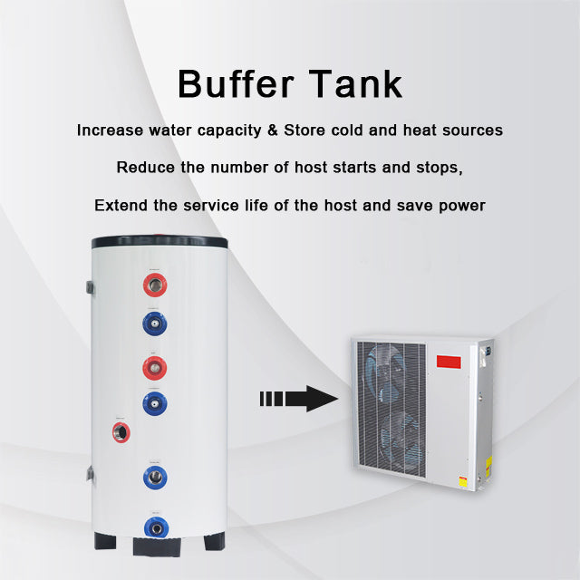 CE Certificate SS304/316 Hvac Water Heater tank Buffer Chaleur M&t air Water Heat Pump with Buffer tank 50-150L