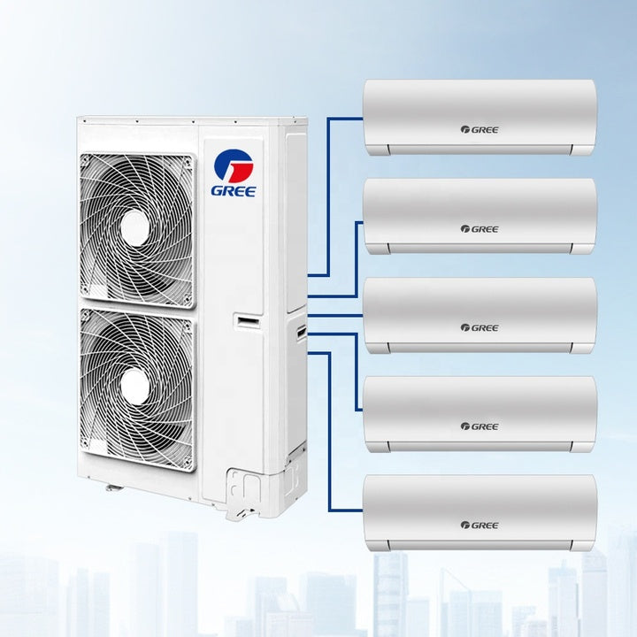 For Gree Residential Central Air Conditioning System Mini Multi-Zone HVAC 8KW 10KW 18KW Capacities DC Fan Motors Core Pump