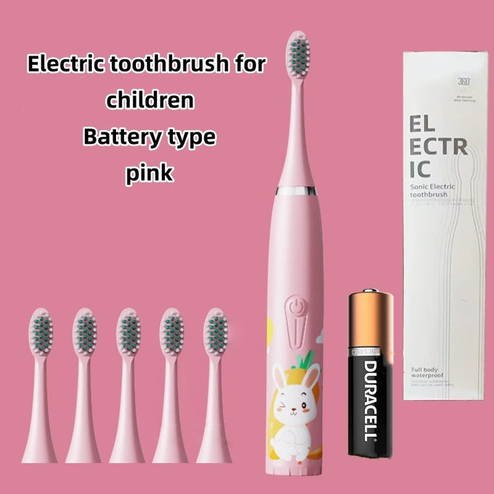 Electric Toothbrush Battery Type Cartoon Smart Children Toothbrushes for 3-15 Year Old Kids Waterproof Electric Child Toothbrush