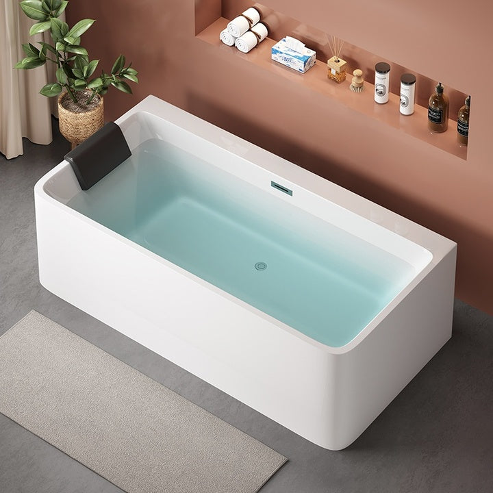 Luxury Modern Simple Soaking Acrylic Free-Standing Rectangular Adult White Double Insulation Seamless Japanese Soaking Bathroom