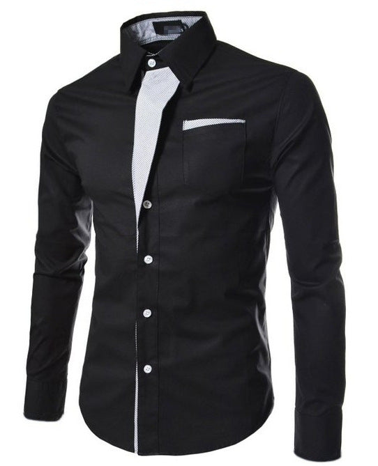 enerup wholesale new design camisa masculina long sleeve mens korean slim formal casual male dress shirt