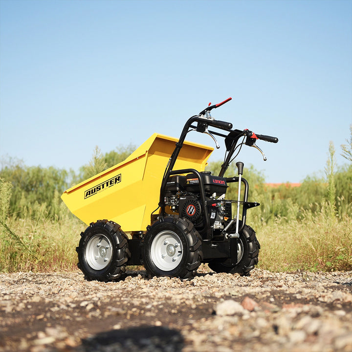 AUSTTER Loading 300Kg Self-propelled 4x4 6.5hp Gas Petrol Engine Powered Truck Mini Dumper Wheel Barrow for Building Site