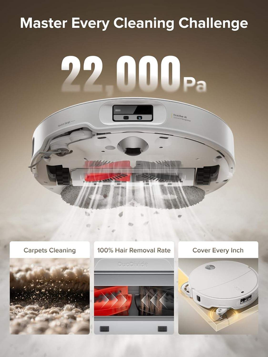 Roborock Qrevo Curv Robot Vacuum Cleaner 22000Pa Hyperforce Floor Mop Cleaning Dual Anti-Tangle 12N Mop Warm Water Household LDS