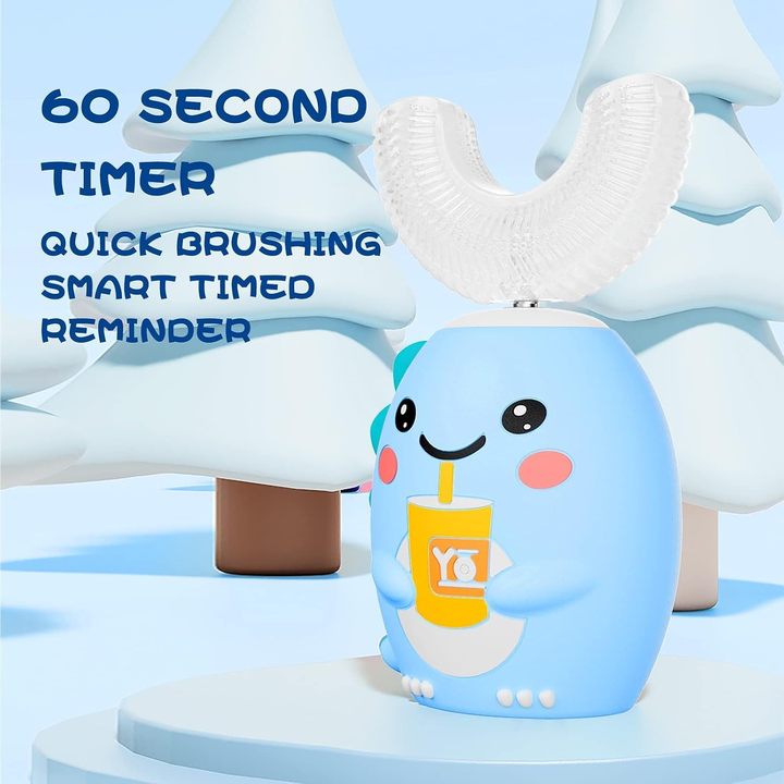 U-Shaped 360° Kids Toothbrush Rechargeable Automatic Electric Soft Bristles for Children