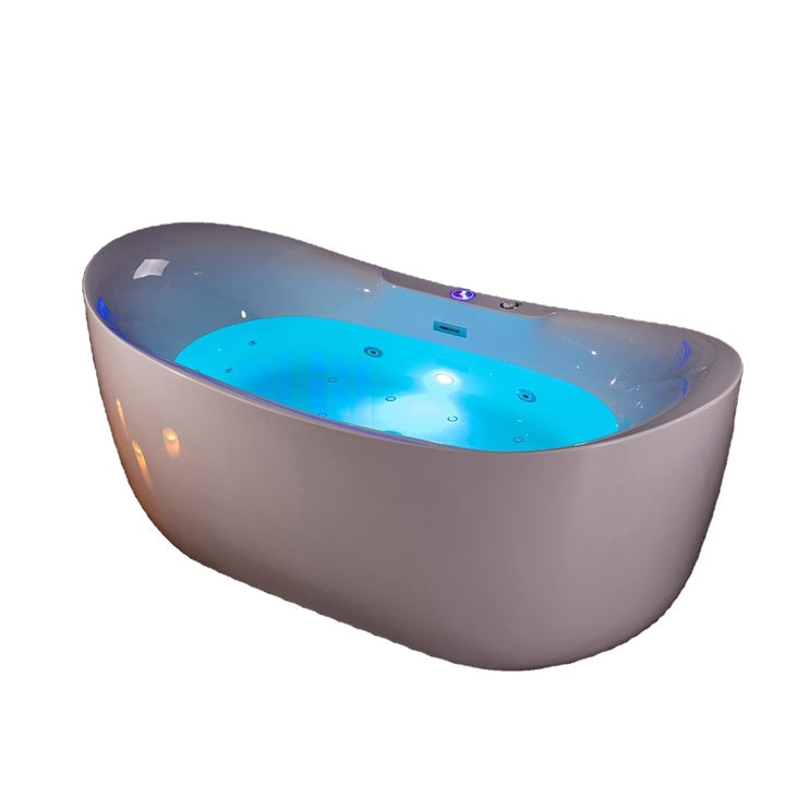Indoor Lucite Acrylic Hydromassage Bath Tub for Modern Bathroom - Bubble & Jacuzies, Colorful Air Jet, Seamless Freestanding