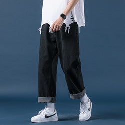 Fashion Custom oversized jeans men wide straight jeans men Straight Leg Loose Long Hommes Denim Pants Baggy Jeans