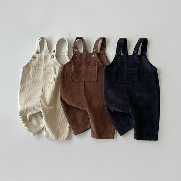 New Baby Sleeveless Corduroy Overalls Solid Newborn Cotton Pants Kids Casual Strap Jumpsuit Autumn Infant Clothes