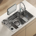 Modern Single Large Kitchen Sink Thickened Stainless Steel Ceramic Valve Core Multifunctional Vegetable Sink