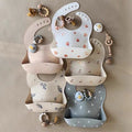 Baberos De Silicona Ajustable Estampados Super Suave Sin BPA Baberos Bebe Impermeables Babero De Silicona