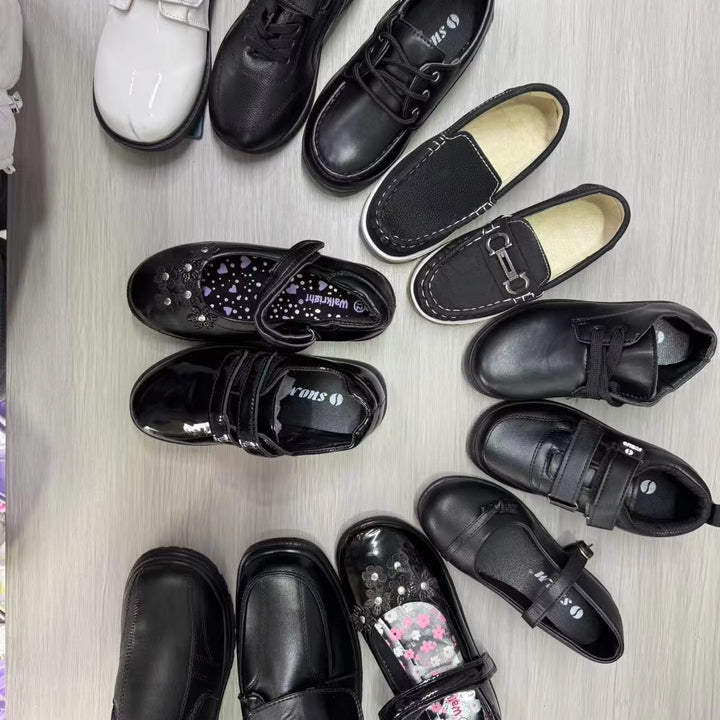 Children's Black Leather Shoes Children Students Soft Leather Soft Sole Single Shoes Wholesale School Shoes