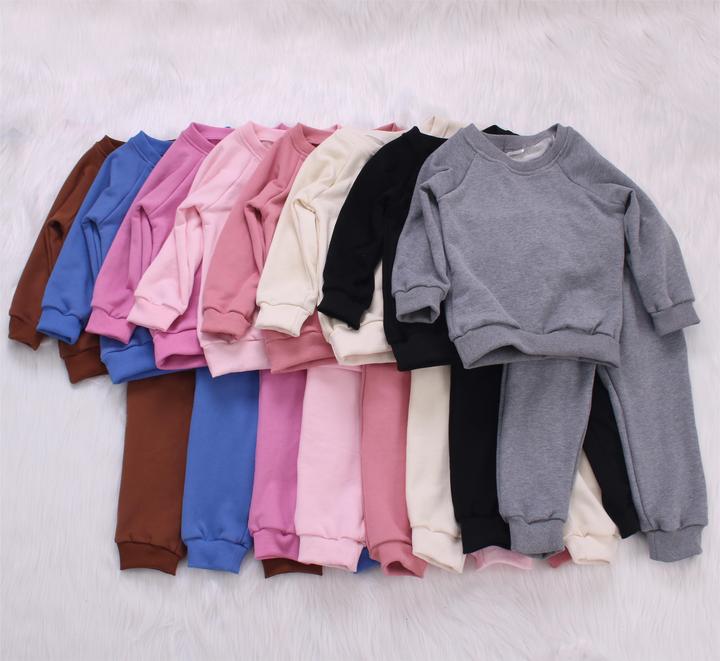 Wholesale Warm Winter Baby Outfit Clothing Set Raglan Sleeve 2pcs Baby Clothing Set Boys