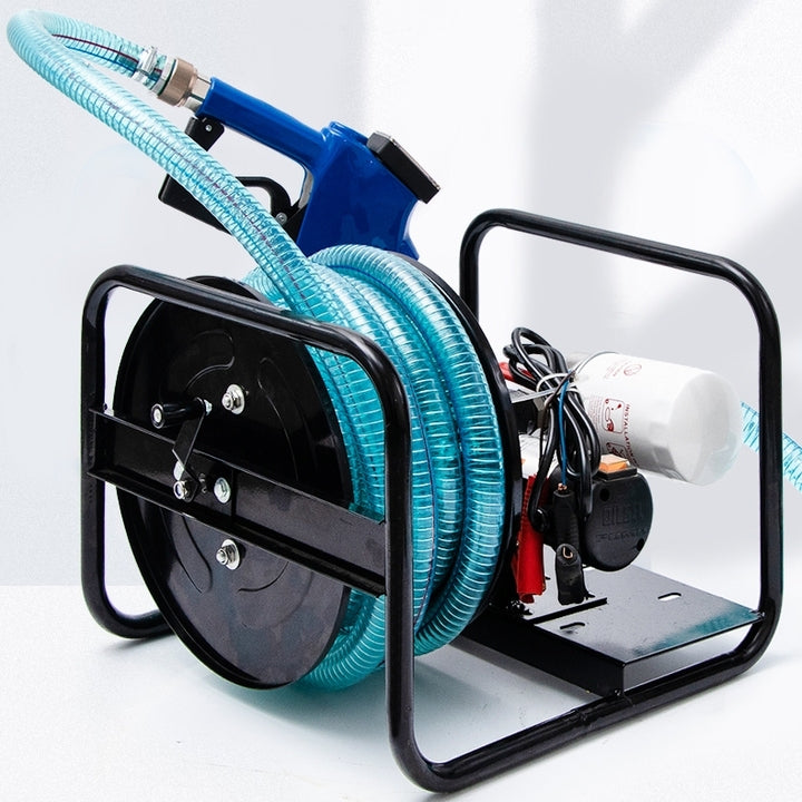 Portable Diesel Pump Kit Installed Bracket with Hose Reel Nozzle 2022 NEW