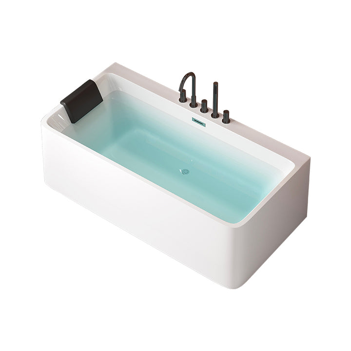 Luxury Modern Simple Soaking Acrylic Free-Standing Rectangular Adult White Double Insulation Seamless Japanese Soaking Bathroom