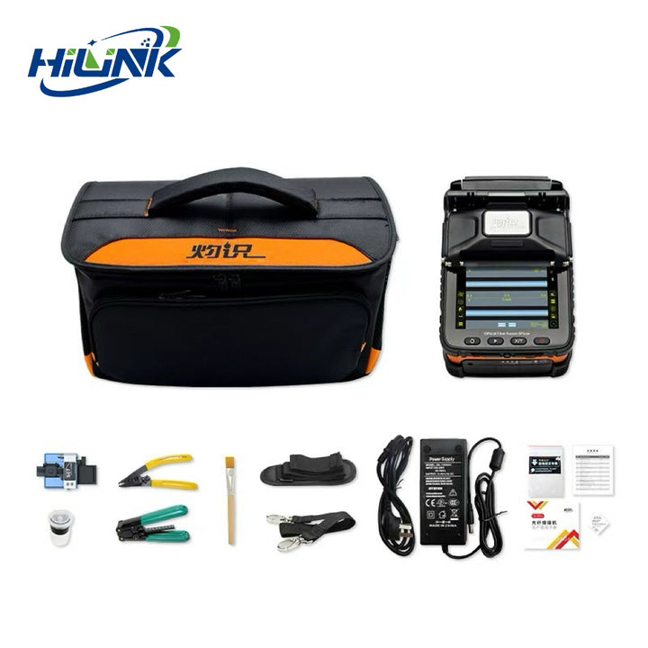 AI-5Pro Fiber Fusion Splicer FTTH GPRS Optical Fiber Welding Machine AC 220V 5-Year Warranty LC/SC Connector HILINK