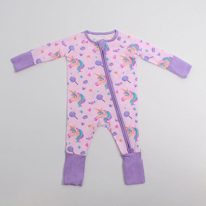 Customized logo Engepapa Newborn Bamboo Double YKK Zipper Pajamas Infant Print Cartoon Romper Baby Bamboo Sleeper