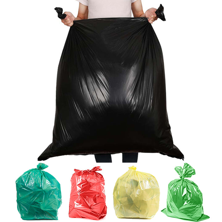 Disposable Recycled Pe Poly Big Heavy Duty Garden 30 40 Micron Black Hdpe Plastic Bin Liner Rubbish Refuse Garbage Trash Bags