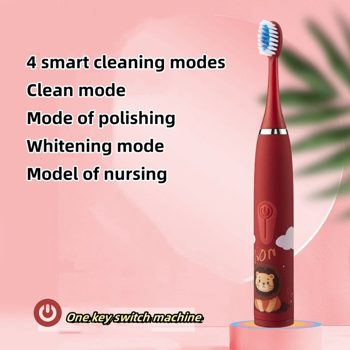 Electric Toothbrush Battery Type Cartoon Smart Children Toothbrushes for 3-15 Year Old Kids Waterproof Electric Child Toothbrush