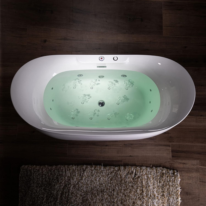 Indoor Lucite Acrylic Hydromassage Bath Tub for Modern Bathroom - Bubble & Jacuzies, Colorful Air Jet, Seamless Freestanding