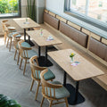 Foshan Factory Solid Wood Dining Chairs Restaurant Cafe Bench Sofa  And Table Set