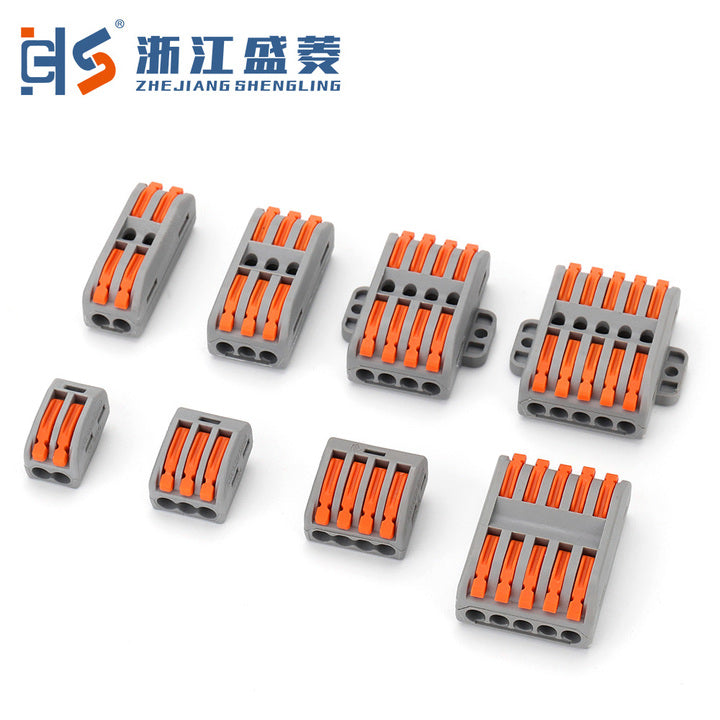 -225 Spring Type Wire Connector Terminal Block Tool with Screw Connection Industrial Use 20-8 AWG Copper Brass Contacts