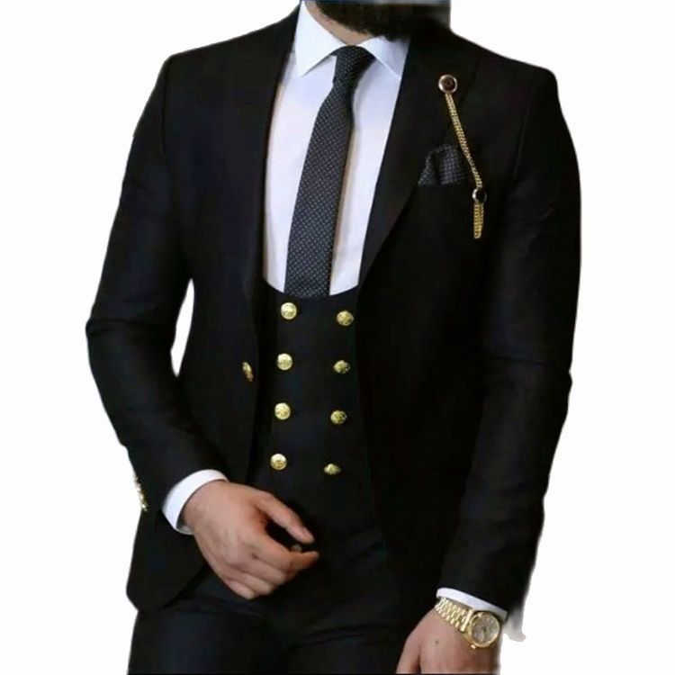 Italian Business 3 Pieces Royal Blue Classic Men Suit Groom Prom Tuxedos Groomsmen Blazer for Wedding suit for men