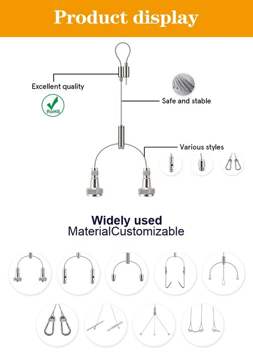 Factory Direct Custom Suspension Hanging Light Cord Set Pendant Led Ceiling Light Kit for Lamp, Picture, Plants