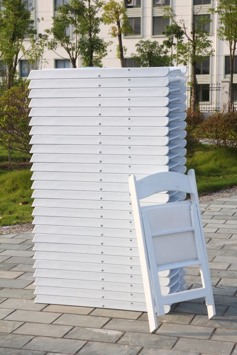 Wholesale Wedding Banquet Hotel Garden Restaurant Furniture White Resin Plastic Wimbledon Folding Chairs for Event