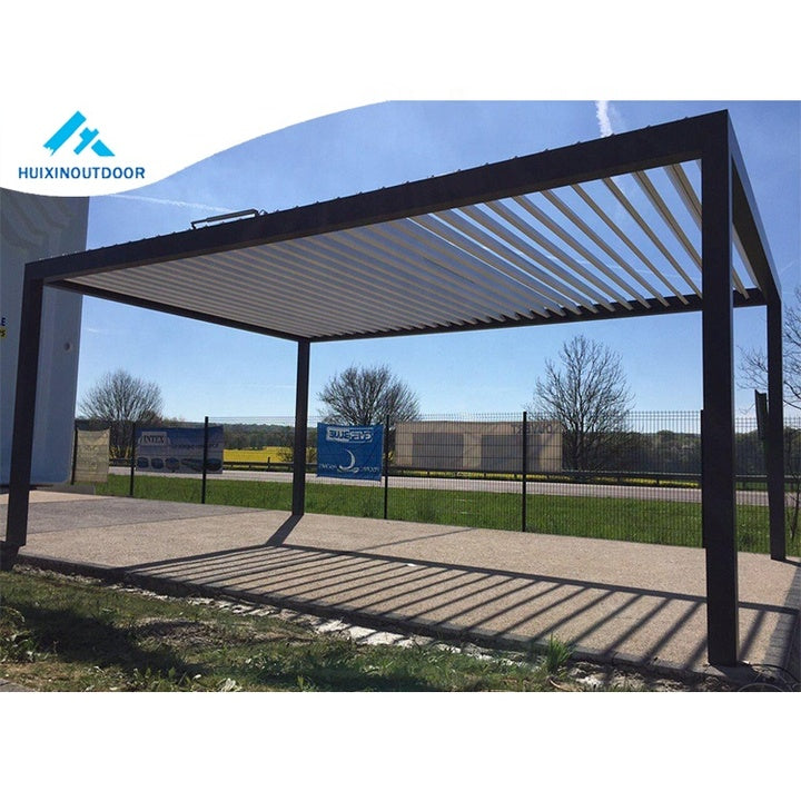 Bache Techo Giardino Side Aluminum Frame Pergula Backyard Patio Vinyl Motorised Modern Pergola Waterproof