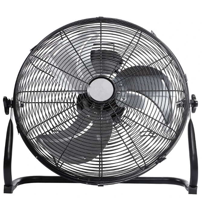 High Velocity Iron Metal Cooling Electric Floor Fan in Factory Garage Manufacture CE CB