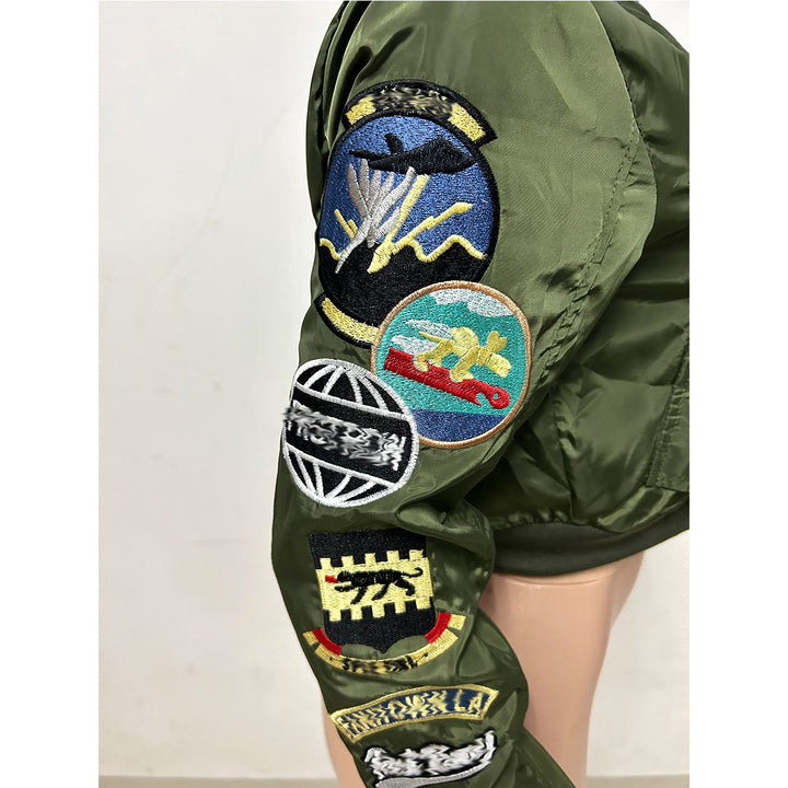 Winter Fall Trendy Women's Jacket Coat Embroidery Patchwork Crop Active Gym Sport Wear Baseball Bomber Jacket for Women Winter
