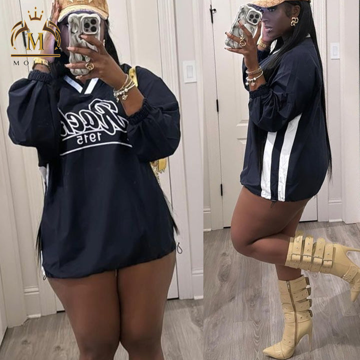 Fall Sweatshirt Women Long Sleeve Letter Print Loose Oversized Casual Street Pullover Slogan Hoodie Women Shirt Top Fashionable
