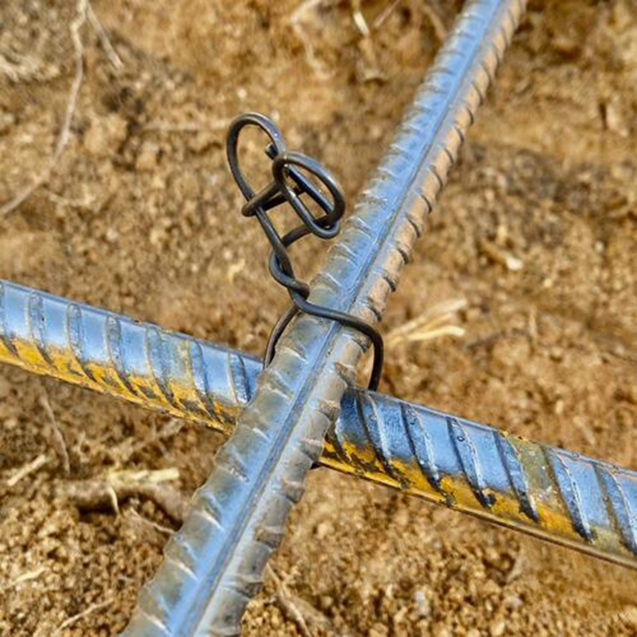 Industrial Grade PVC Coated Double Loop Rebar Wire Bar Ties Iron Plastic Material with Rebar Tie Wire Twister Tool Secure Fixing
