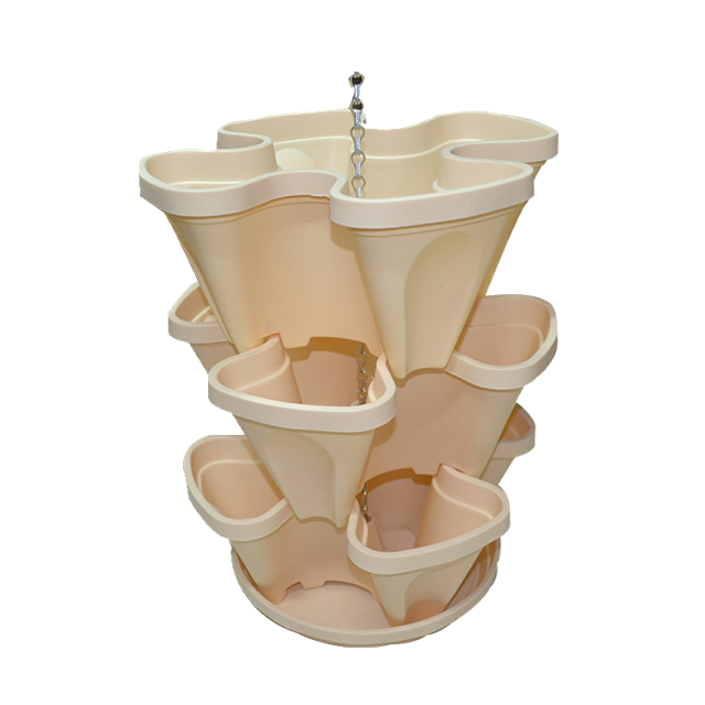 Hot Sale Vertical Garden Stacking Flower Planter Plastic Grow Pots for Sale