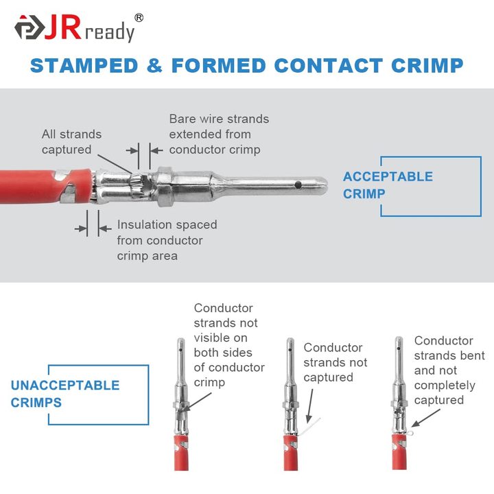 JRready ST6316 DT Deutsch Connector Kit, 2 3 4 6 8 12 Pin Connector Deutsch Crimp Tool (ACT-LY-16DT) Size 16 Stamped Contacts