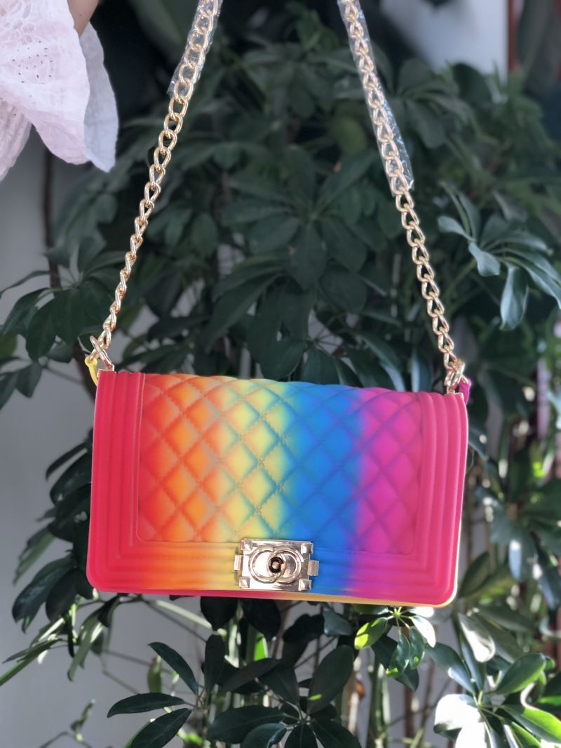 women jelly purse hand bags designer wholesale rainbow bag 2021 women ladies shoulder handbags candy jelly bags