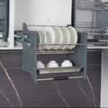 Modern Design Kitchen Cabinet Accessories Pull Down Basket 201 Stainless Steel Elevator Dish Rack