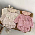 Engepapa Fall Newborn Waffle Long Sleeve Jumpsuit Infant Knit Romper Baby Girl Clothing Set Baby Girl Clothes
